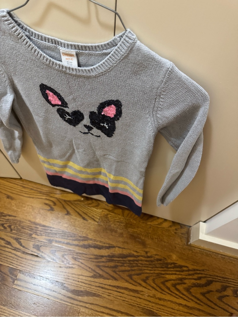 Gymboree Gray Knit Sweater with Cat Face